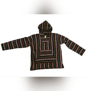 Striped Hooded Baja Jacket in Multi-Color